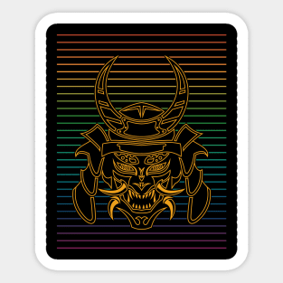 The Legend Of Gold Samurai Mask Retro Sticker